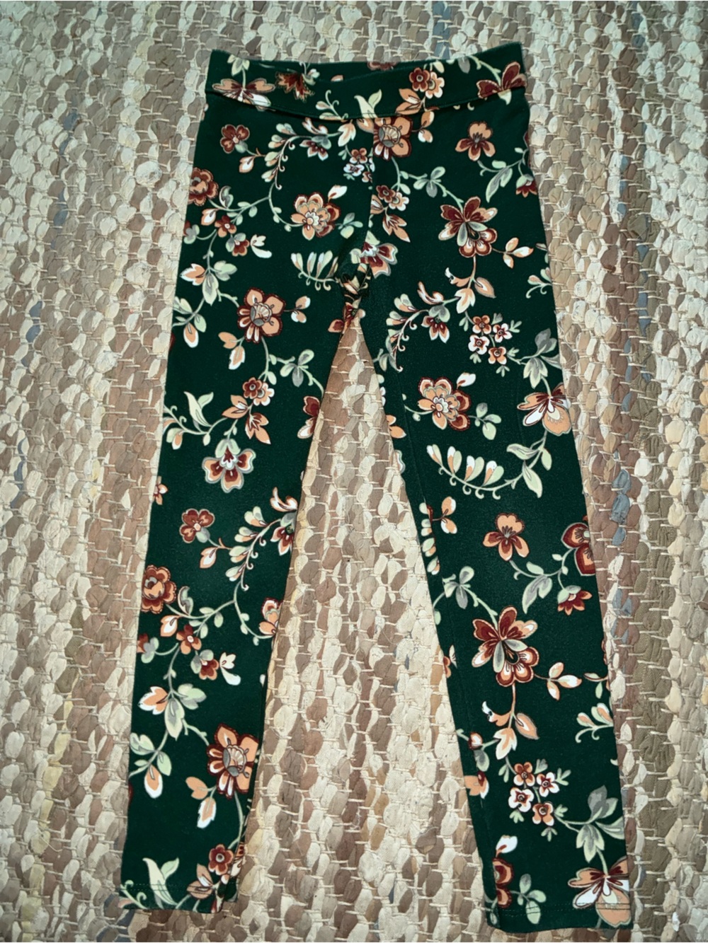 Janie and Jack Green Floral Print Leggings